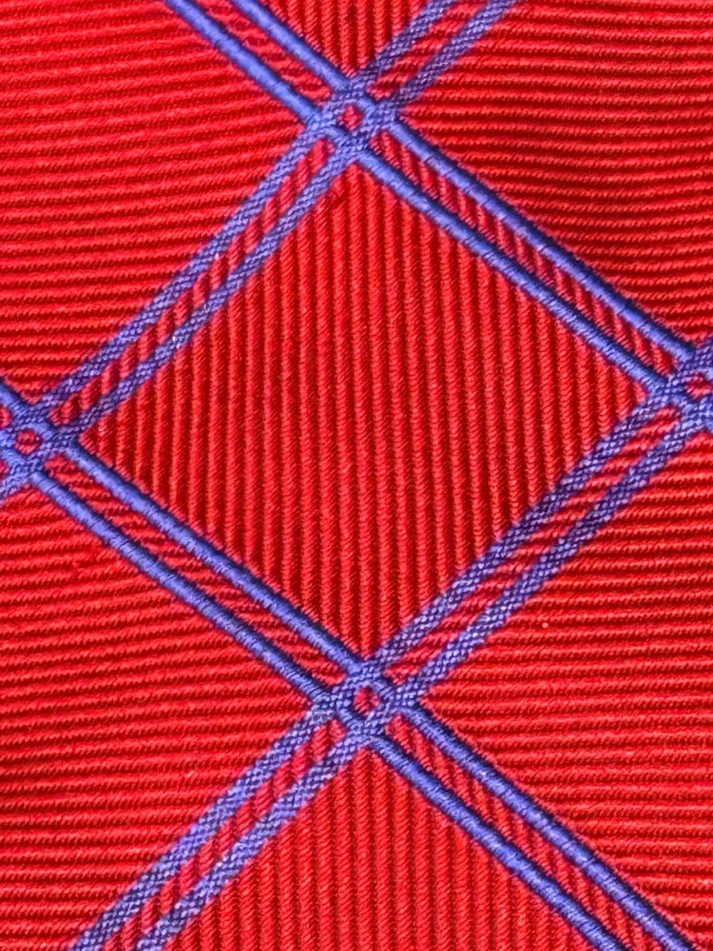Thomas Pink Silk Tie Red Purple Diamond Grid France Jermyn Street London British